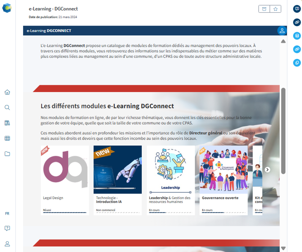 Modules e-Learning DGConnect